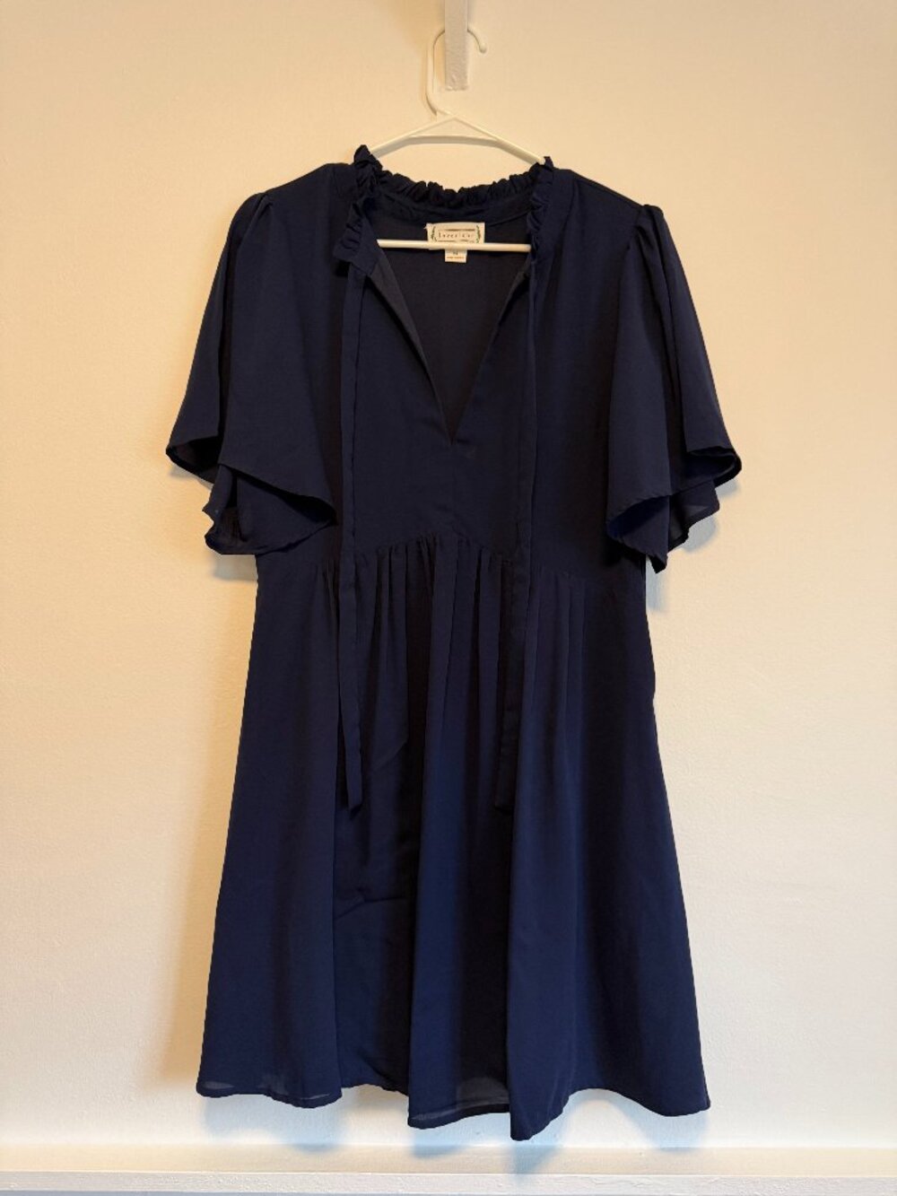 Navy Blue Short-Sleeve Dress - Medium